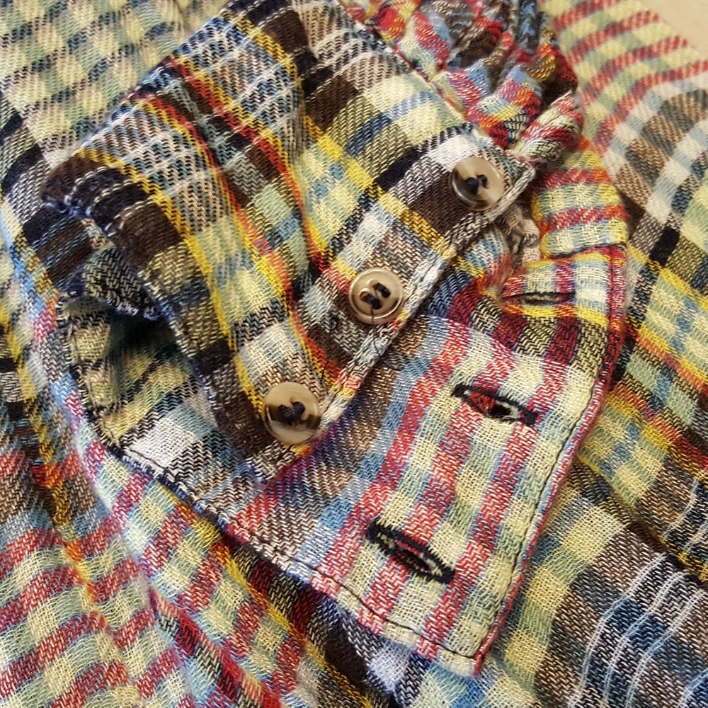 Free People plaid top oversized flowy - Picture 6 of 8